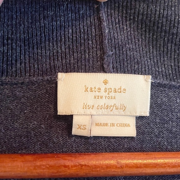 Kate Spade Broome Street Open front cardigan Peplum Heathered Blue XS Oversized - Picture 3 of 13